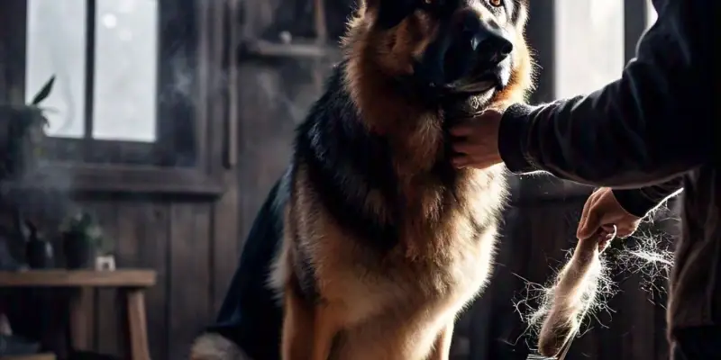 german shepherd combing combing german shepherd