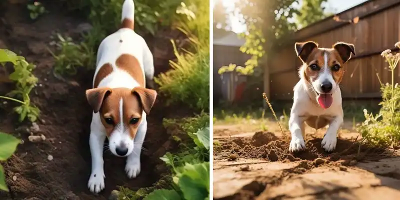 jack russel digging jack russel digging